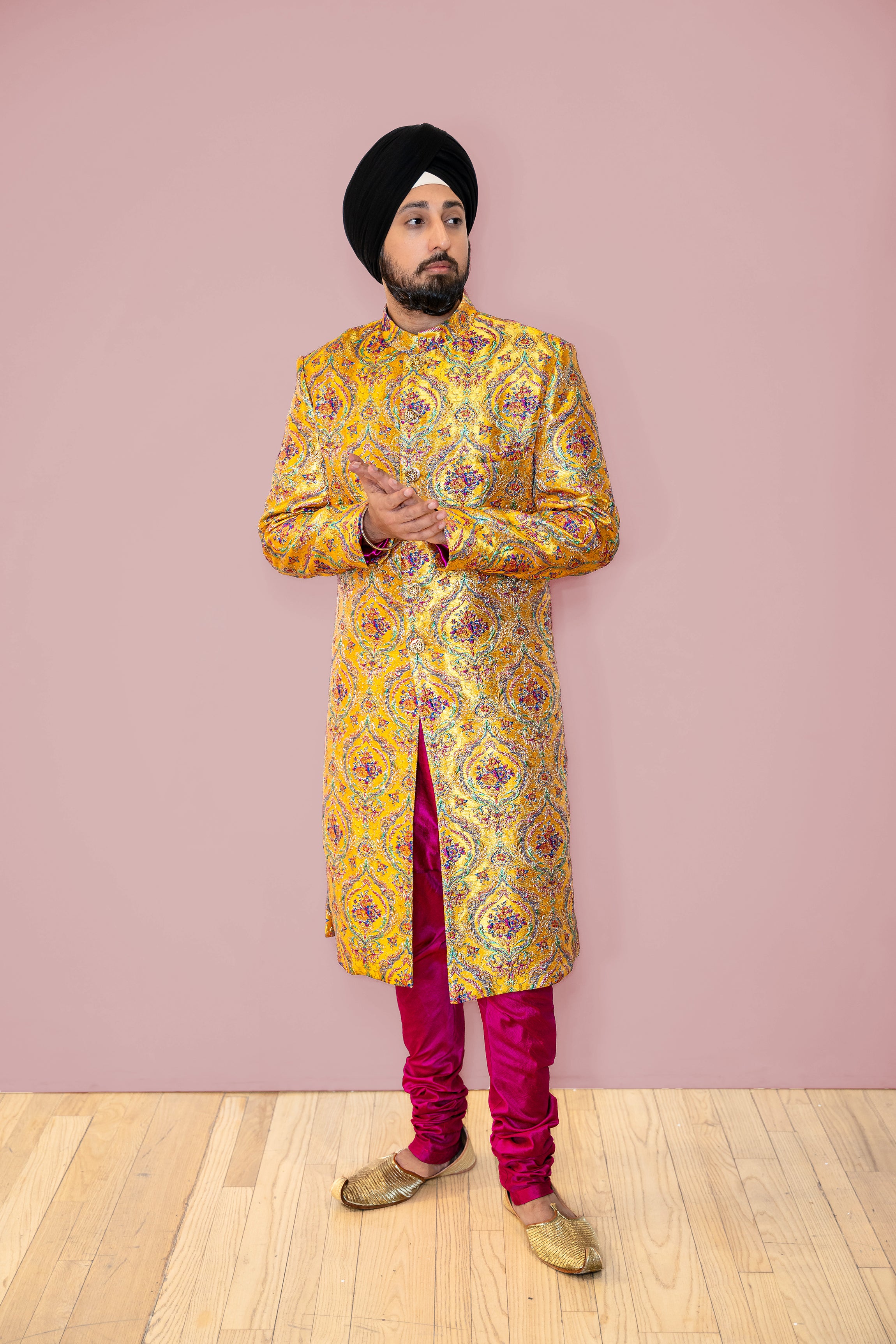 Yellow sherwani hot sale for groom