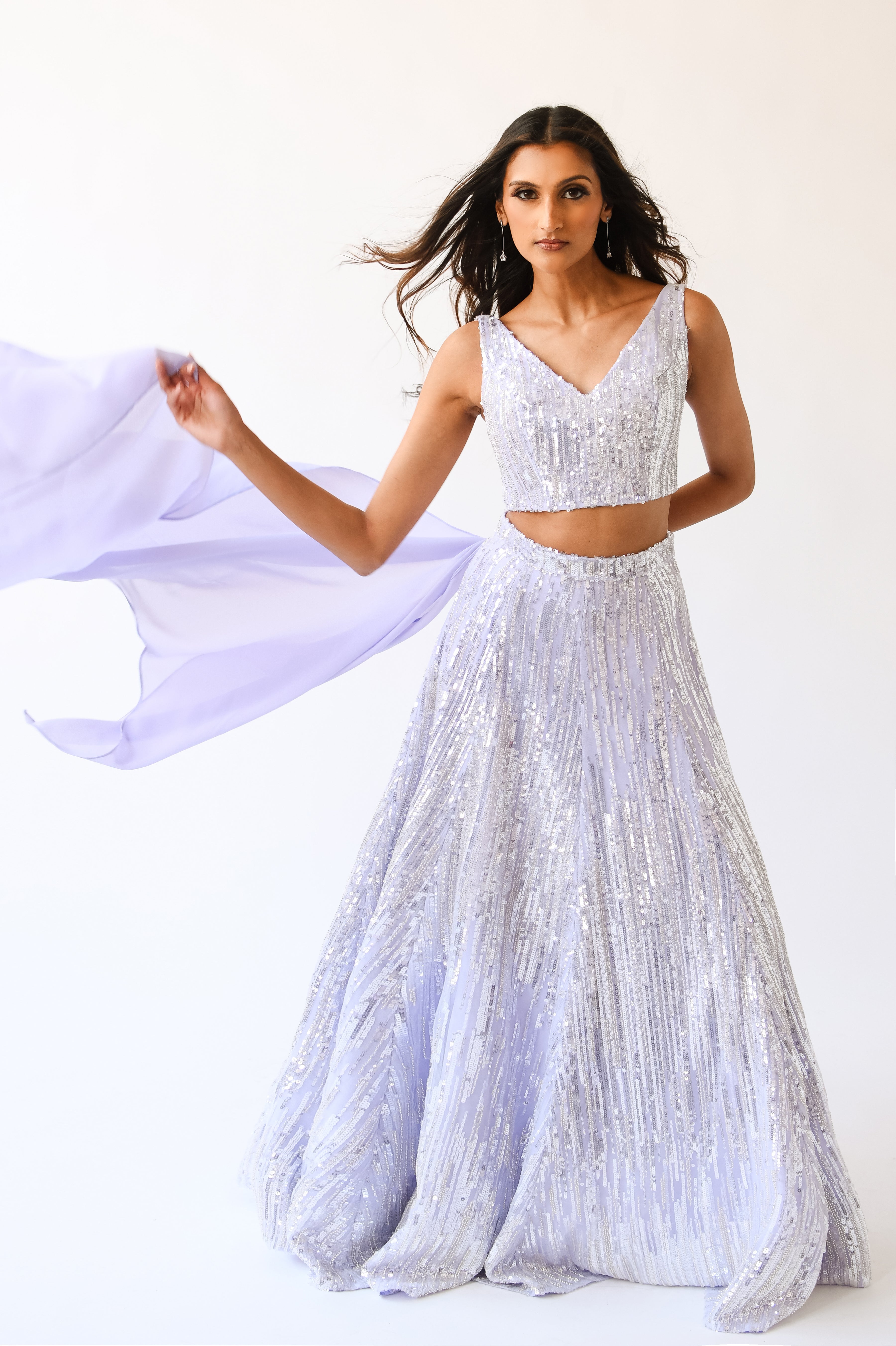 Buy Silver Lycra Embroidered Embellished Mermaid Lehenga With Blouse For  Women by Niamh By Kriti Online at Aza Fashions.