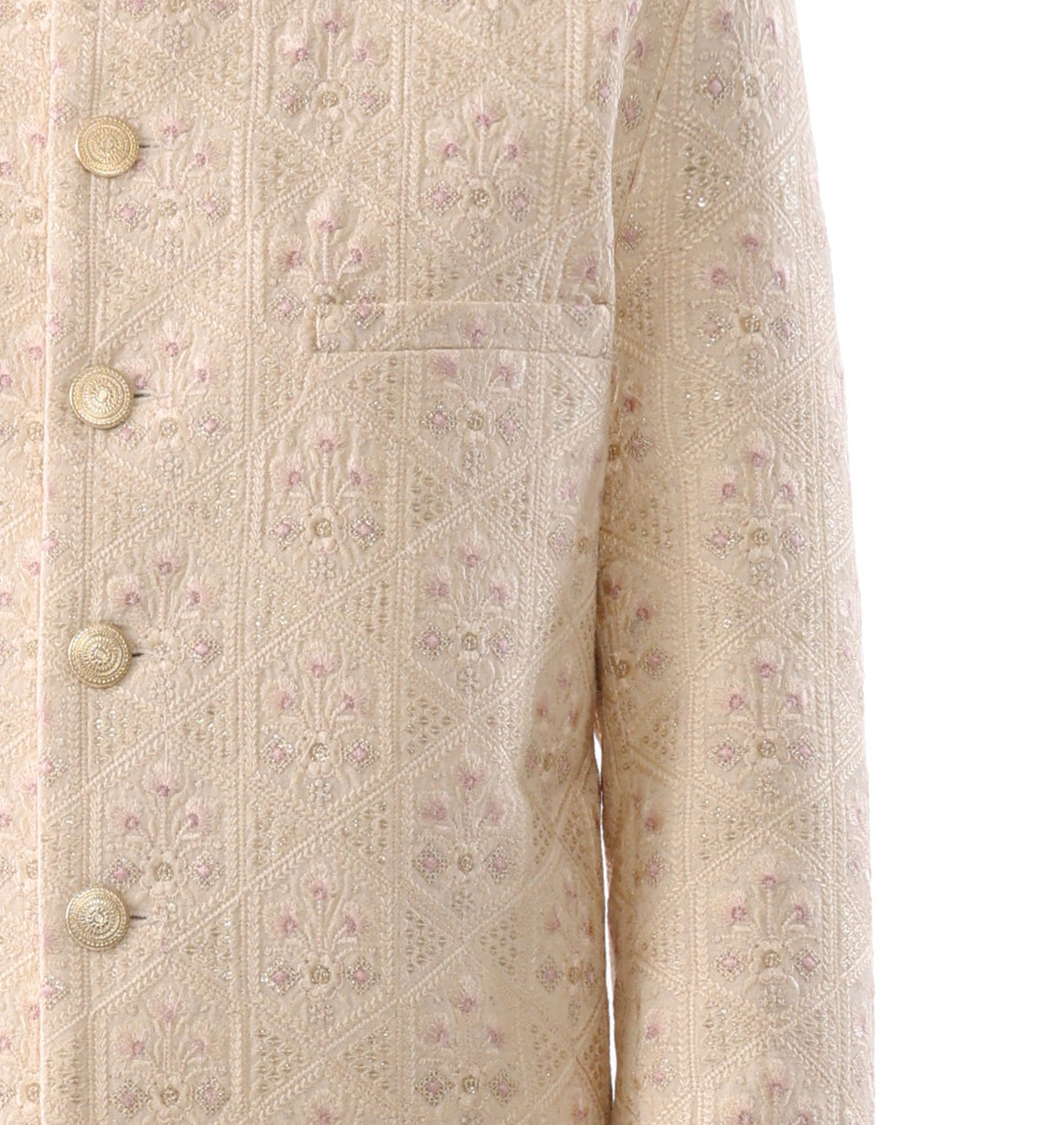 GURTAJ Ivory Embroidered Sherwani