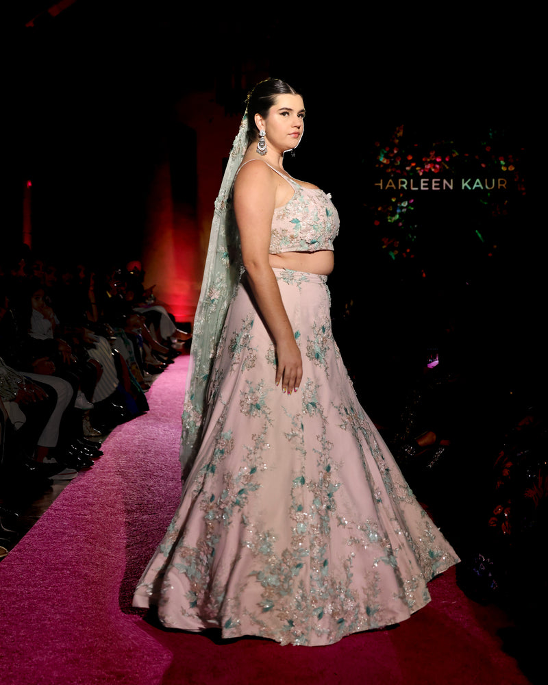 ALESSIA Mint and Blush Pink Bridal Lehenga Set