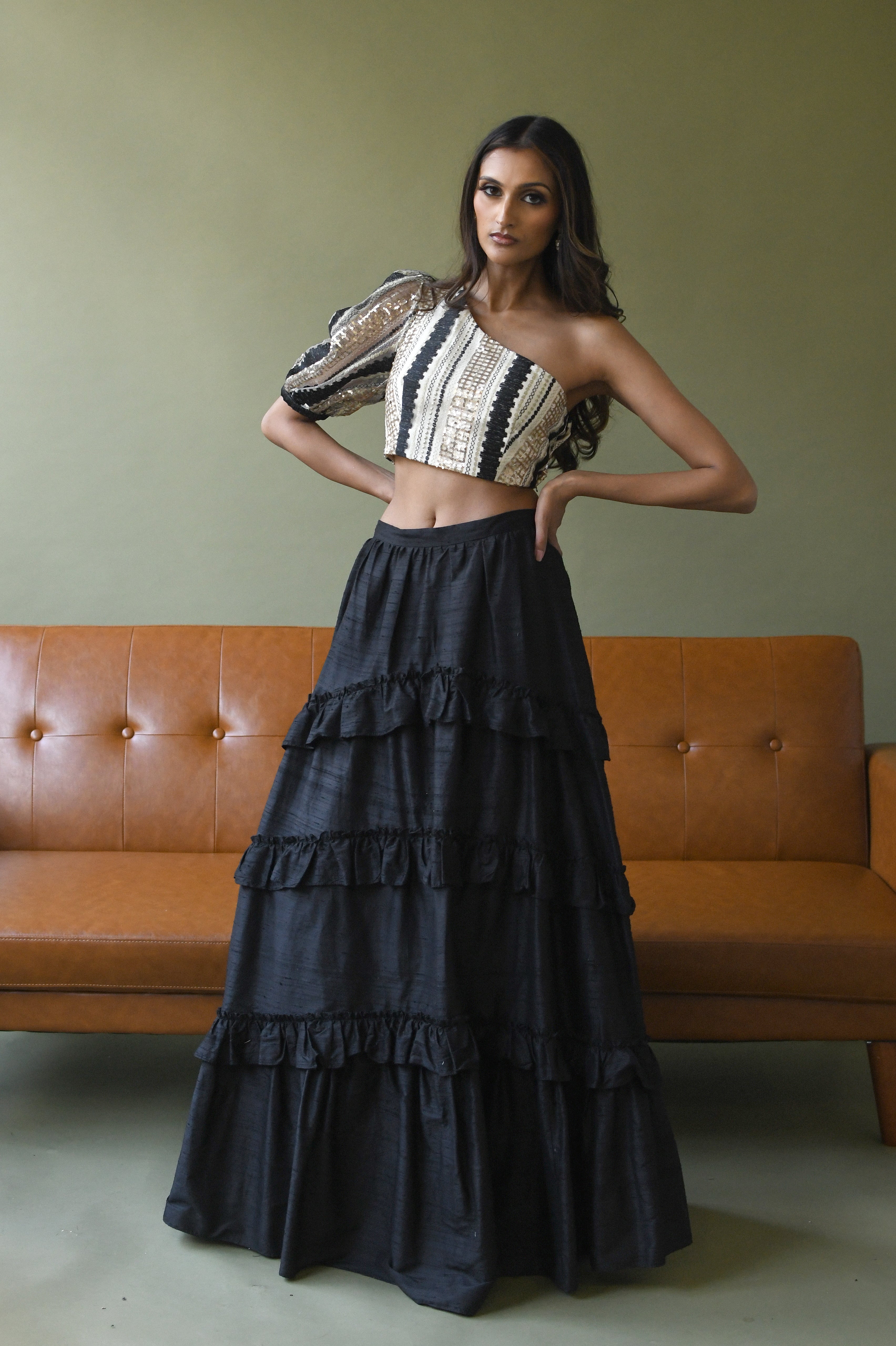 Buy Ruffled Lehenga Set by Ariyana Couture at Aza Fashions | Ruffle lehenga,  Fancy dresses long, Fashion