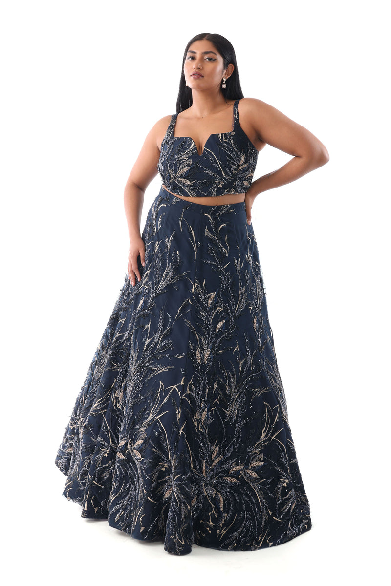 LINITA Midnight Blue Bridal Lehenga Set