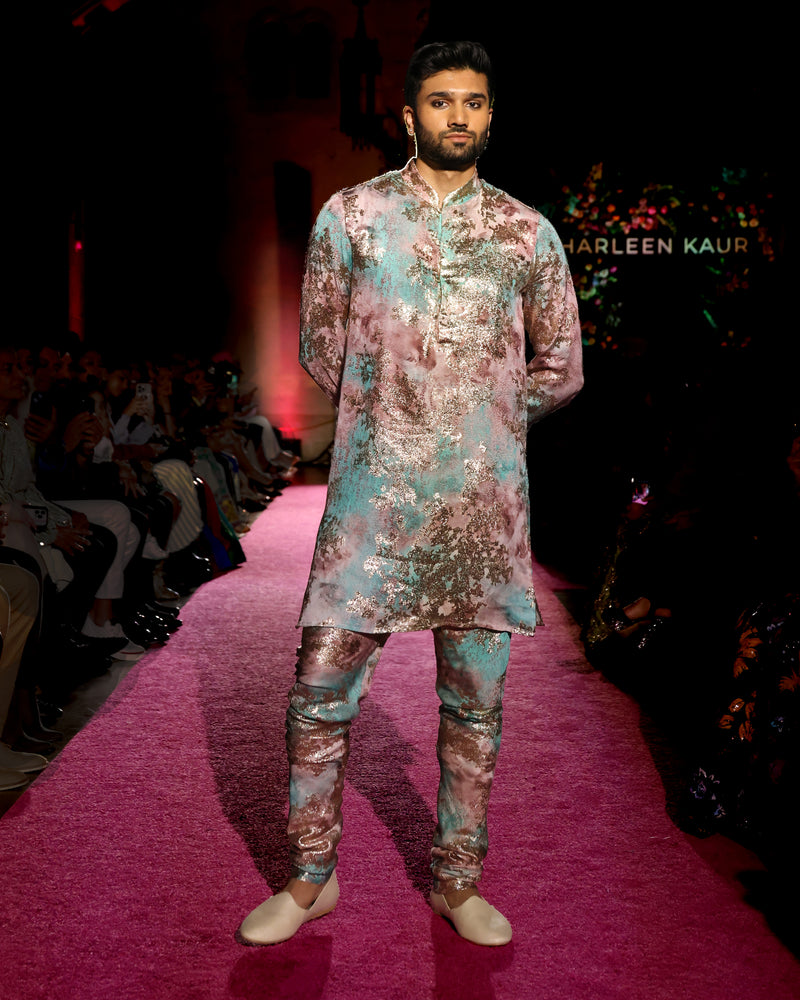 RENZO Blush, Mint and Gold Kurta