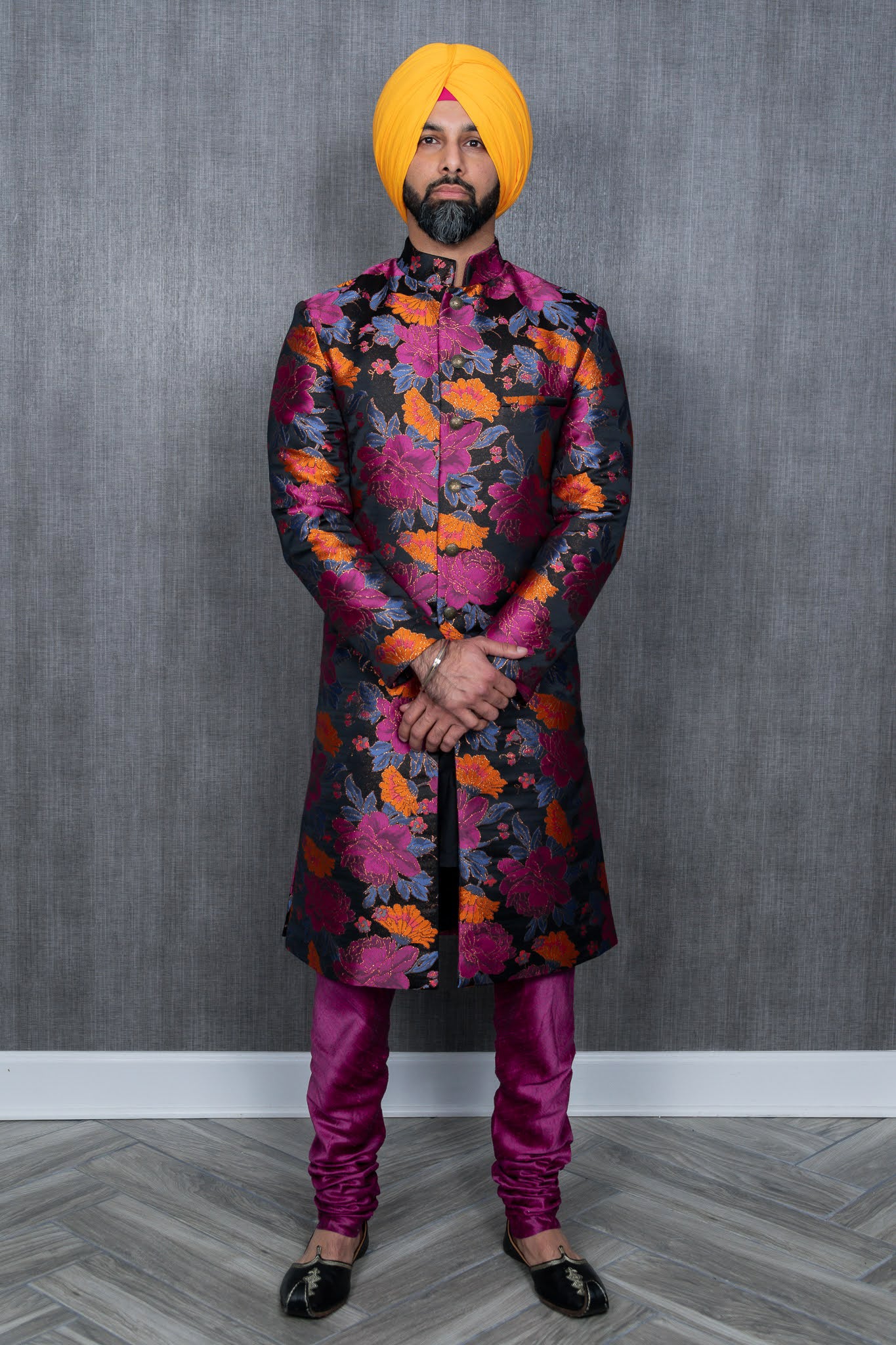 Art Silk Light Mauve Mauve Embroidered Jacket Style Men's Sherwani MSTV03250