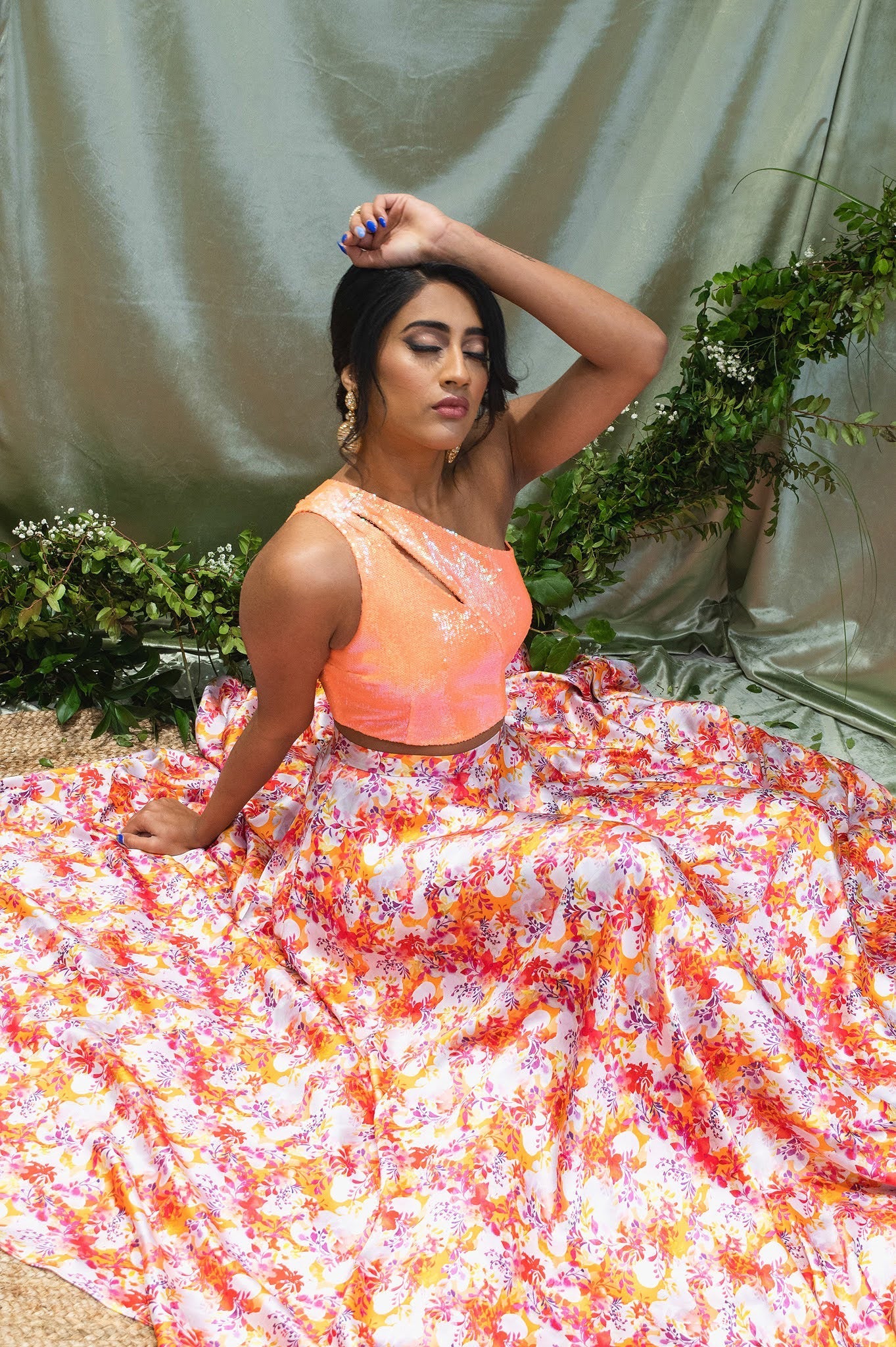 Buy Orange Dupion Silk Printed Lehenga Skirt For Women by Rajdeep Ranawat  Online at Aza Fashions.