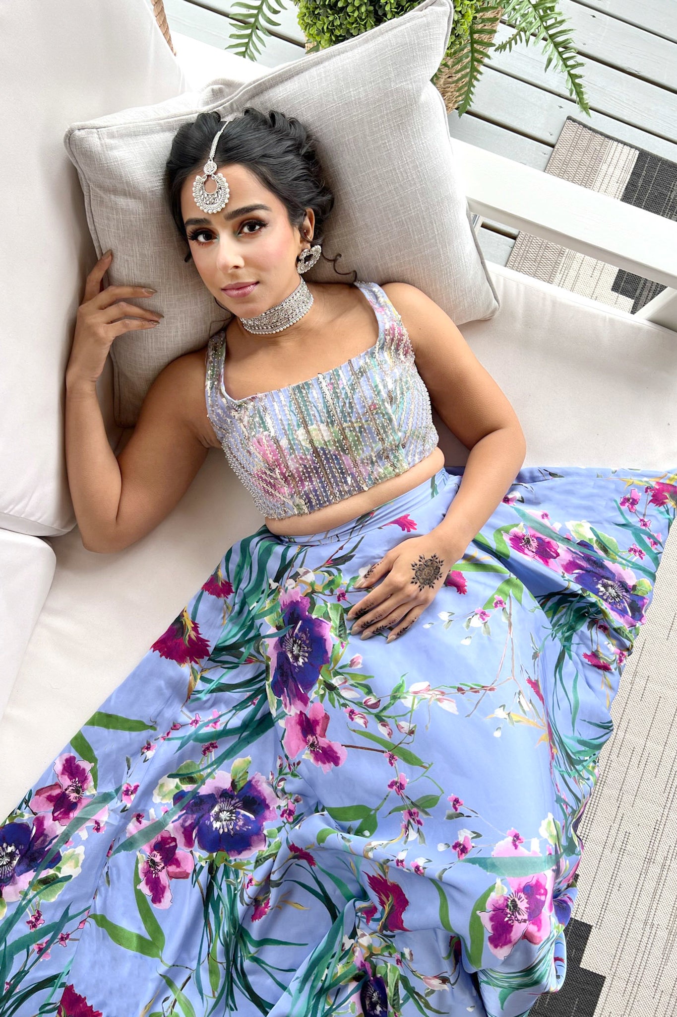 Stargazer Sparkly Pale Blue Trendy Crop Top Style Lehenga - SNT11053 –  Saris and Things