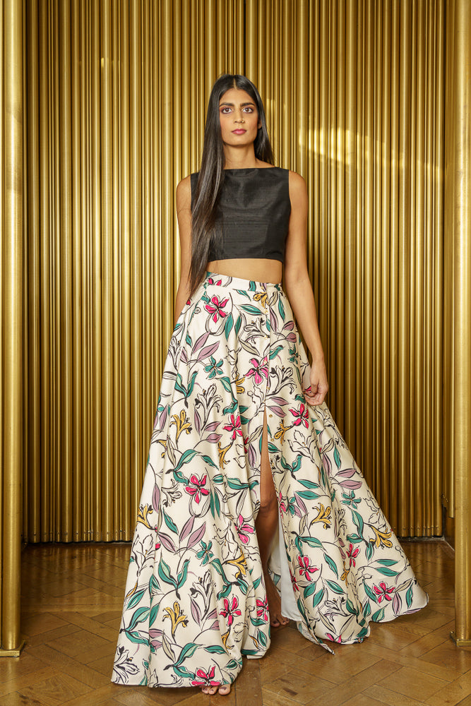 Buy Mint Lehenga And A Crop Top Set Crafted In Net With Sequins And Resham  Work KALKI Fashion India