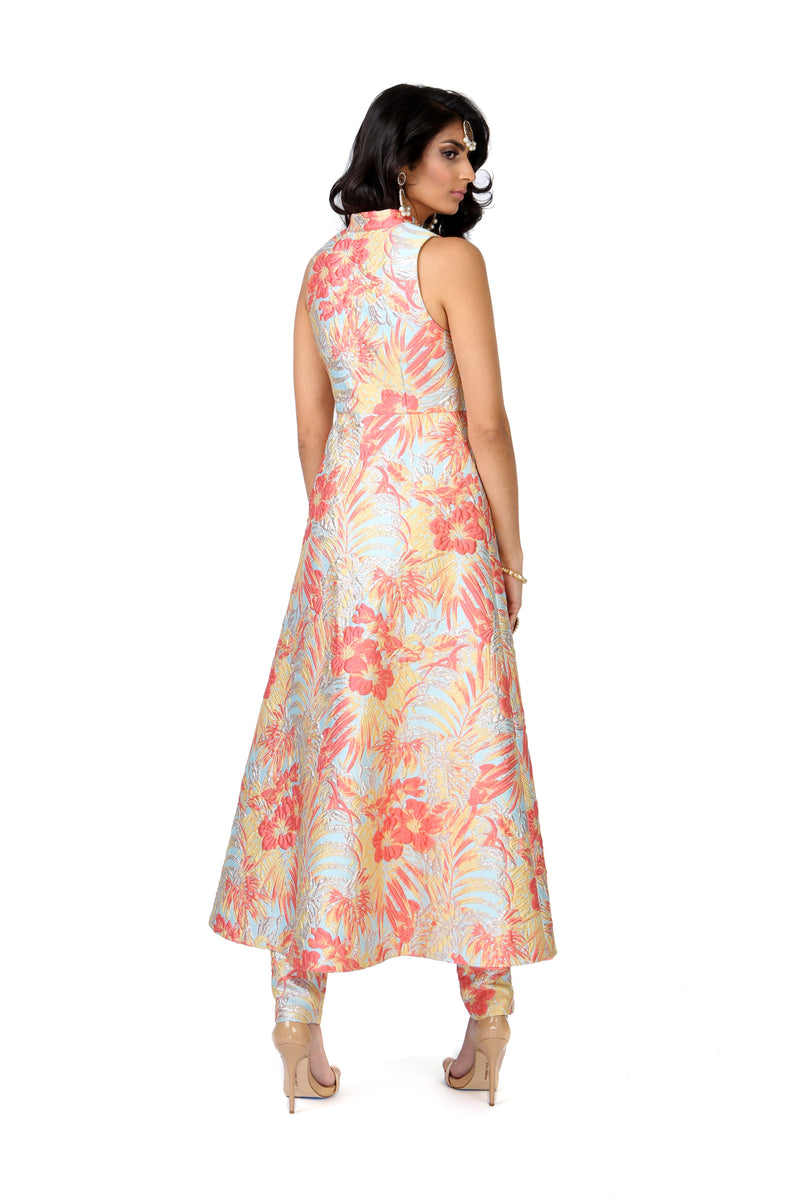 CHIKA Floral Jacquard Jacket Dress